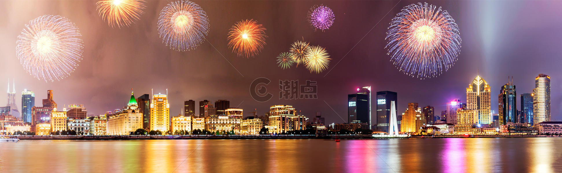 美丽的黄浦江畔夜景图片素材免费下载