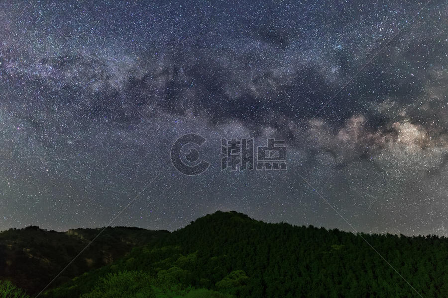 山里的星空 星星 银河图片素材免费下载