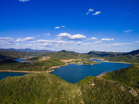 航拍北京郊区金海湖图片素材免费下载