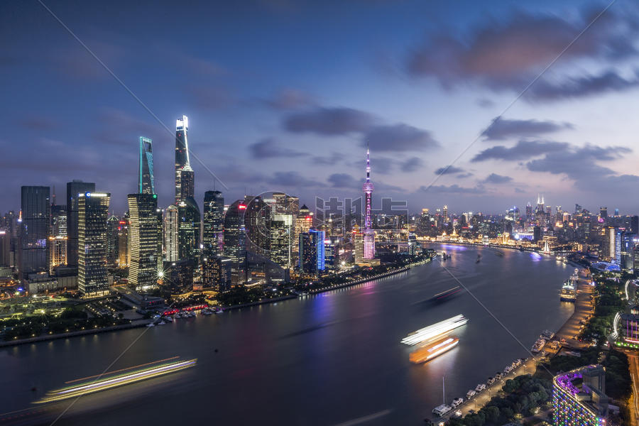 星光璀璨的上海北外滩夜景图片素材免费下载