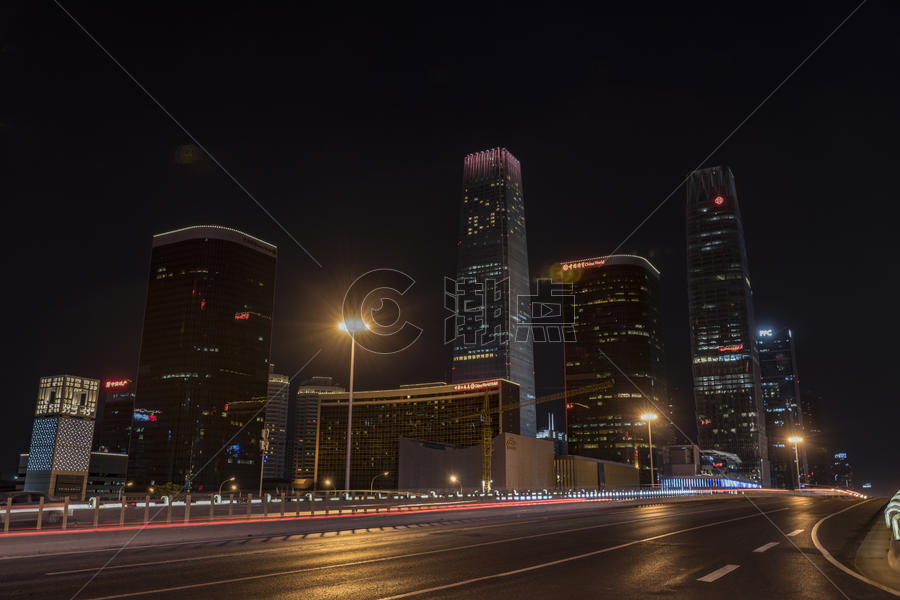 北京国贸CBD夜景图片素材免费下载
