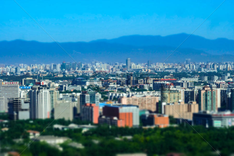 北京城市国贸CBD远眺移轴图片素材免费下载