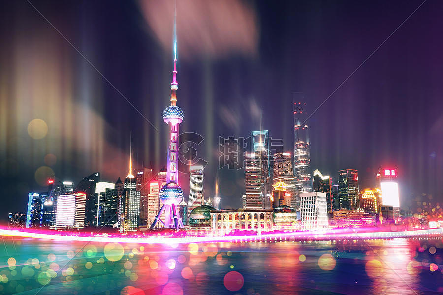 上海夜景与科技图片素材免费下载