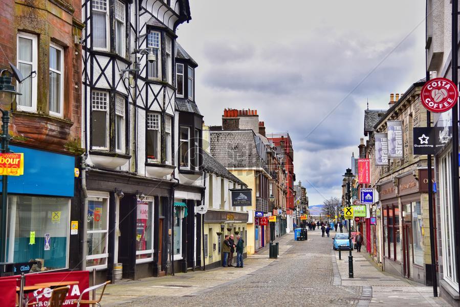 英国周末小镇安静的街道图片素材免费下载