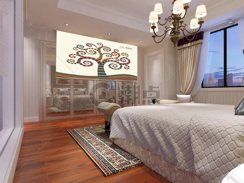 西方欧式卧室效果图图片素材免费下载