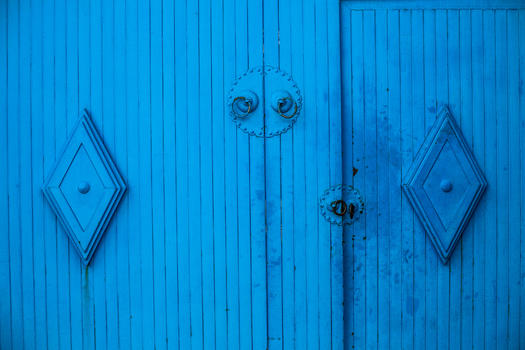 摩洛哥蓝色的门图片素材免费下载
