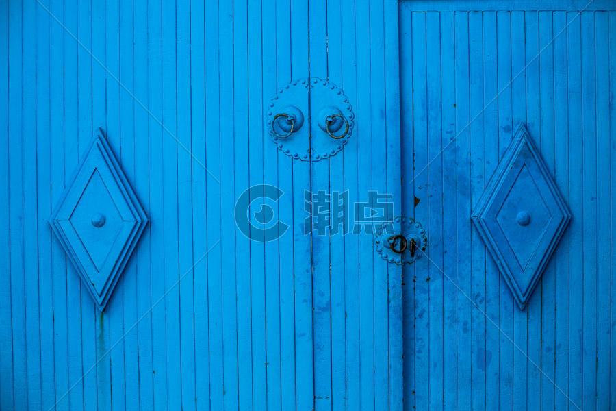 摩洛哥蓝色的门图片素材免费下载