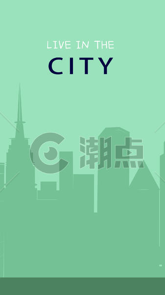 城市city插画清新背景图片素材免费下载