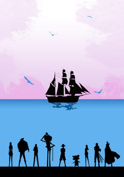 手绘海报-海贼王的时代图片素材免费下载