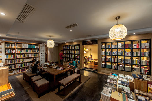 上海大隐书局书店内部全景图片素材免费下载