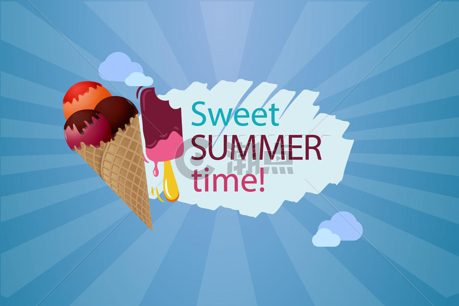 夏天冰淇淋时间到来图片素材免费下载