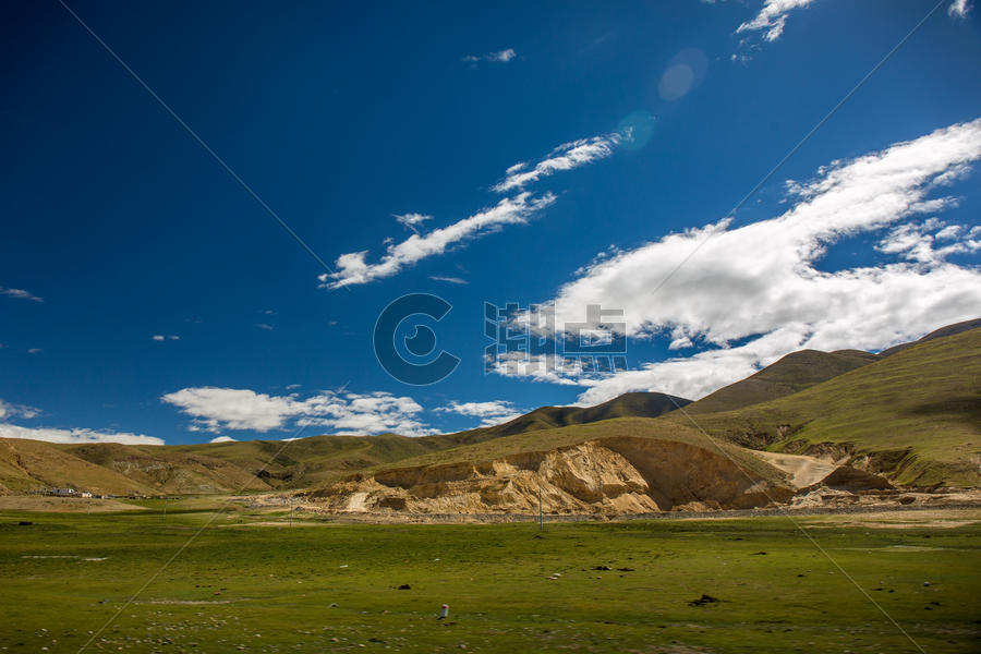 西藏天空的蓝天白云图片素材免费下载