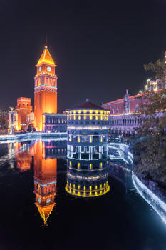 欧洲城夜景图片素材免费下载