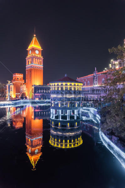 欧洲城夜景图片素材免费下载