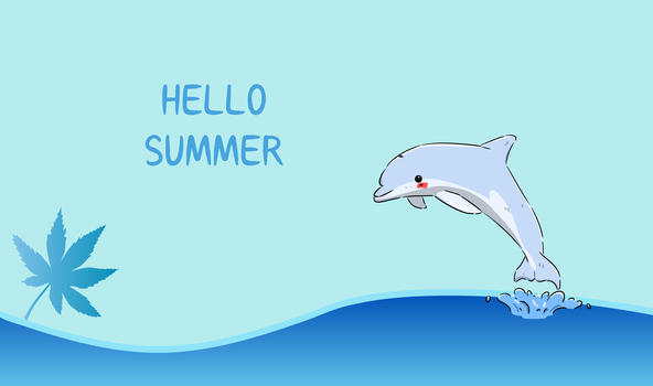 海豚夏季海边图片素材免费下载