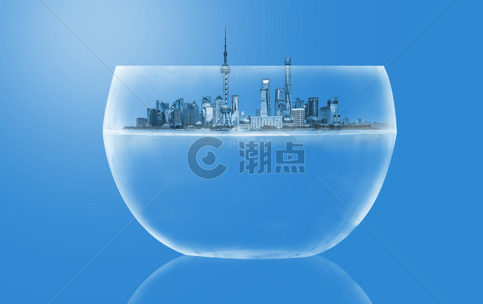 杯子中的大城市创意环保背景图片素材免费下载