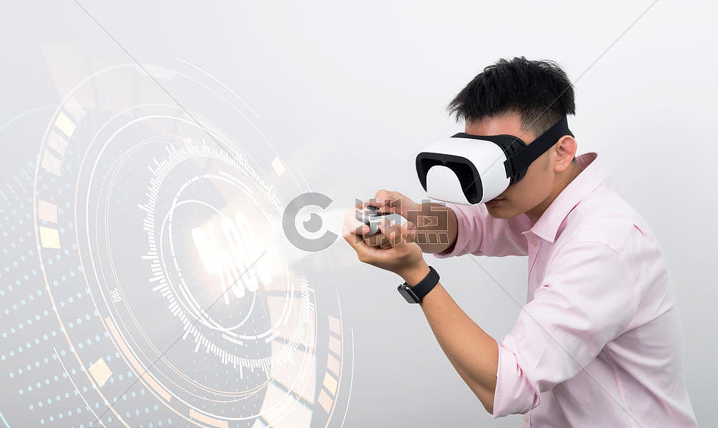 VR眼镜炫光放射图片素材免费下载