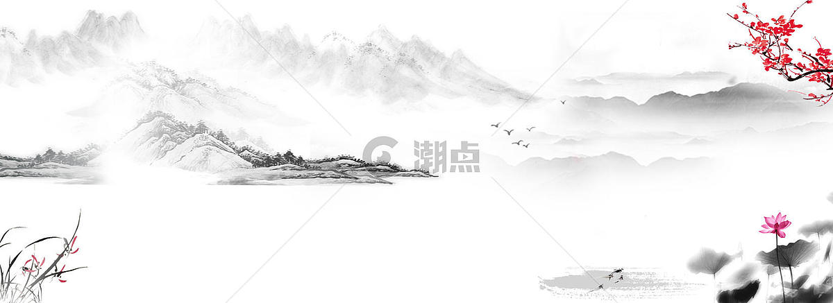 中国风山水水墨画壁纸图片素材免费下载