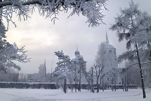 雪中的教堂图片素材免费下载