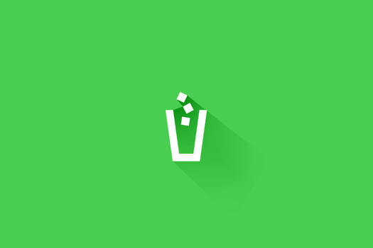 垃圾桶标志展示绿色背景图片素材免费下载