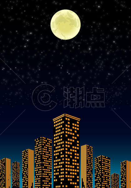 月光下的城市图片素材免费下载