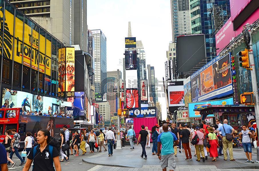 美国纽约繁华街道图片素材免费下载
