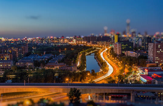 北京城市夜景微缩景观图片素材免费下载