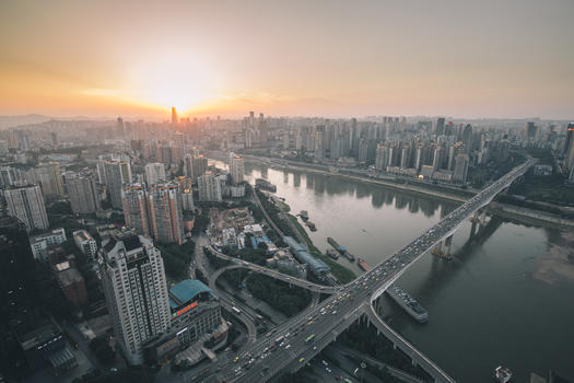 重庆日落城市风光图片素材免费下载