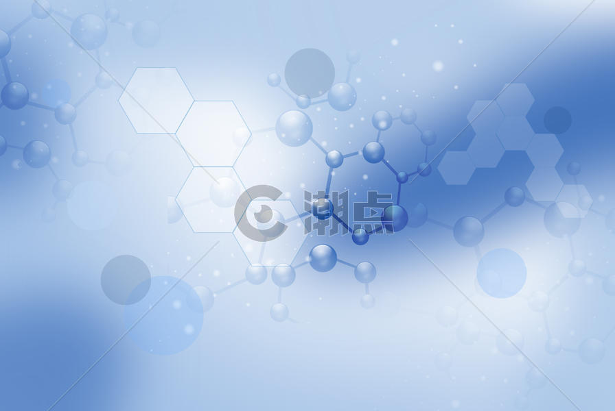 蓝色科技分子背景图片素材免费下载