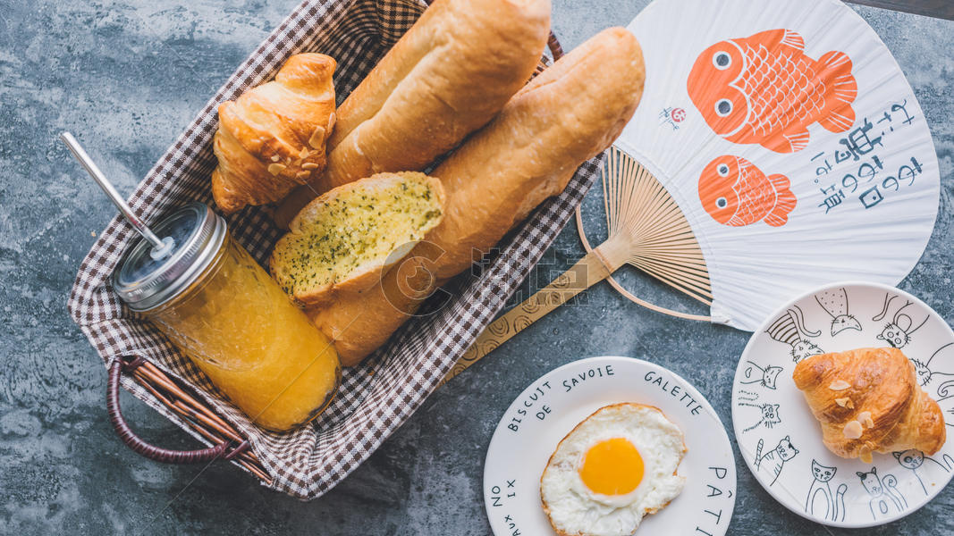 西餐早餐面包橙汁水果图片素材免费下载