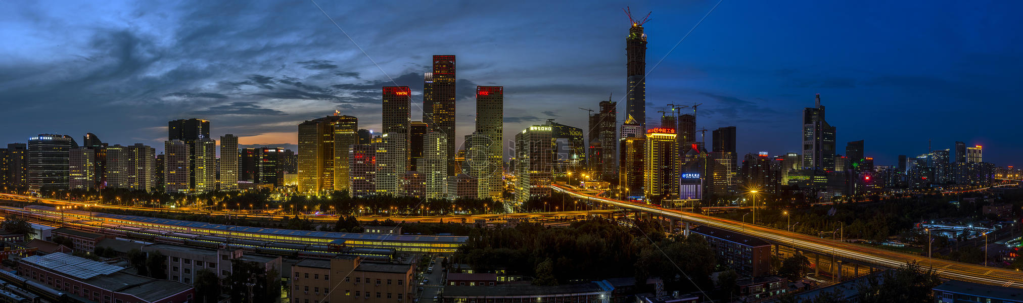 北京cbd夜景图片素材免费下载