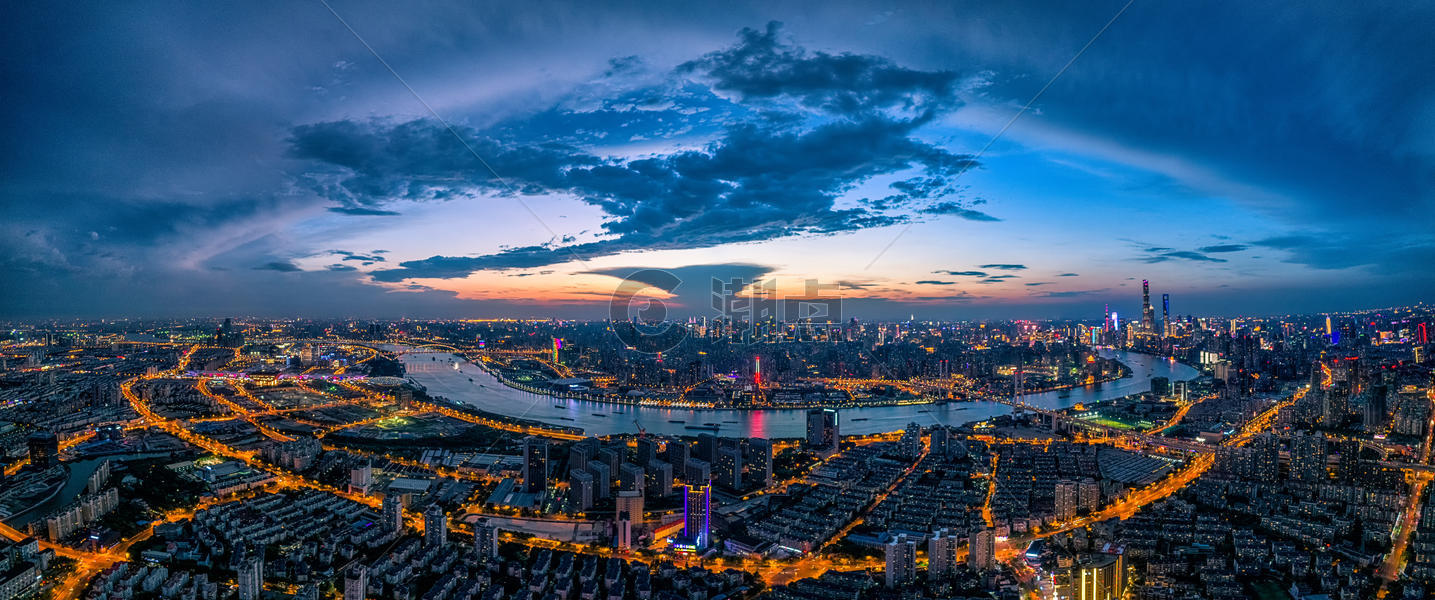 上海繁华都市全景城市夜景图片素材免费下载