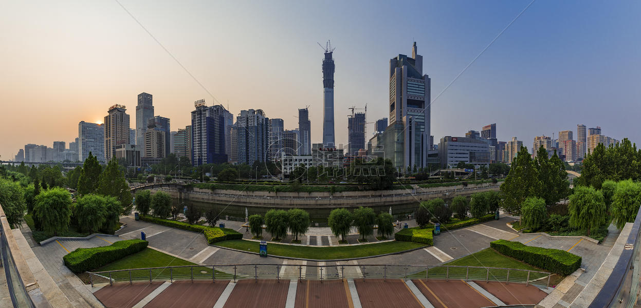日落的北京CBD图片素材免费下载