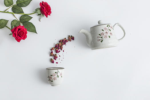 创意玫瑰花茶图片素材免费下载