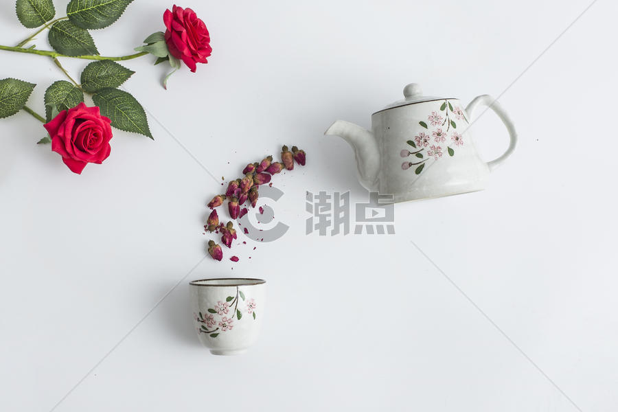创意玫瑰花茶图片素材免费下载