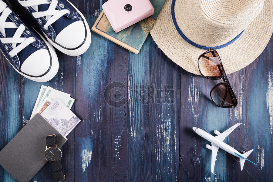 夏日旅游飞行计划准备图片素材免费下载
