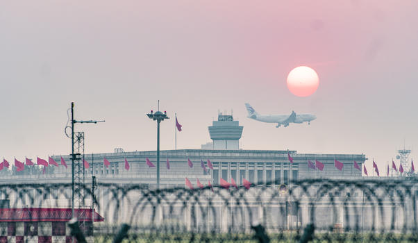 首都机场的日落图片素材免费下载