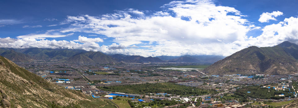 西藏拉萨市全景图片素材免费下载