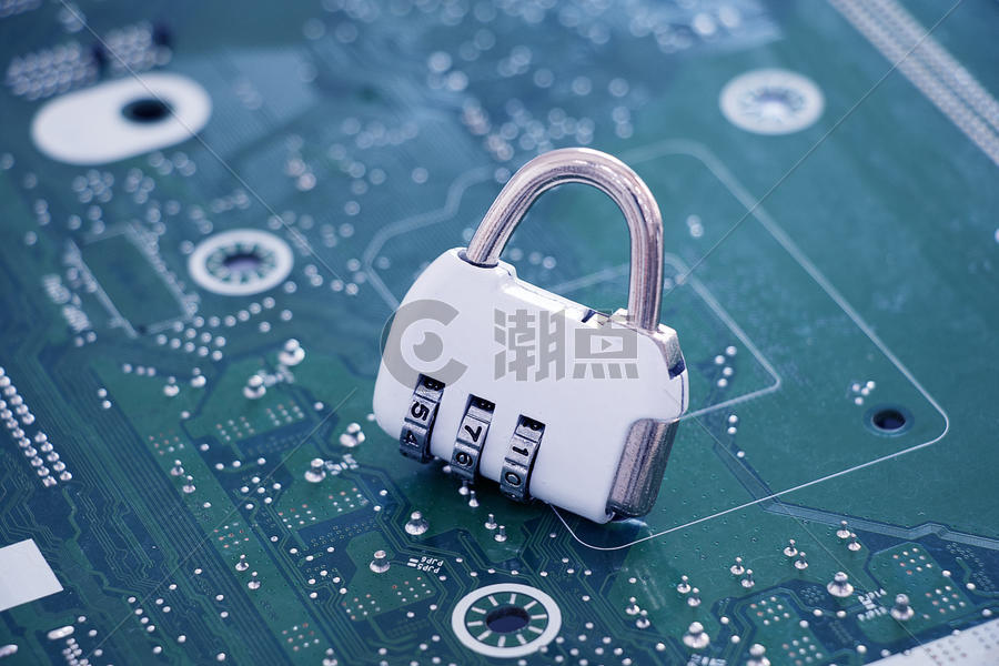 科技感芯片密码锁安全概念图图片素材免费下载
