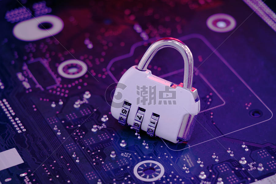 科技感芯片密码锁安全概念图图片素材免费下载