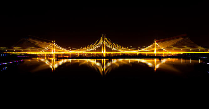夜幕下的大桥图片素材免费下载