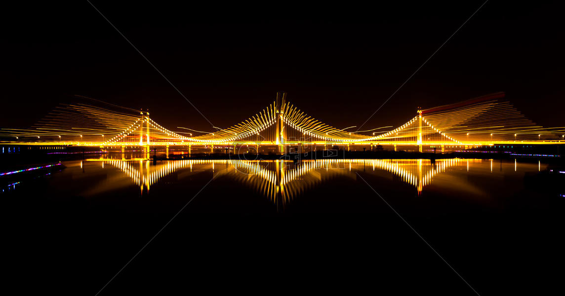 夜幕下的大桥图片素材免费下载