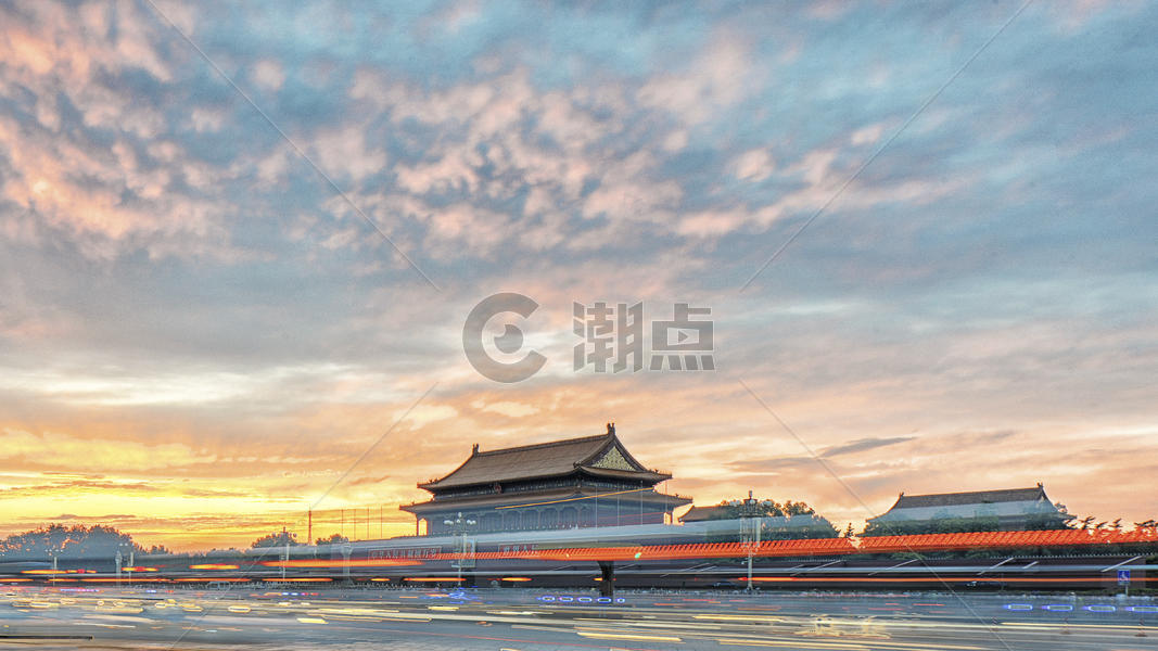 北京天安门的夕阳图片素材免费下载