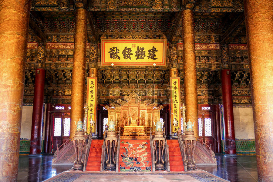 北京故宫太和殿内景图片素材免费下载