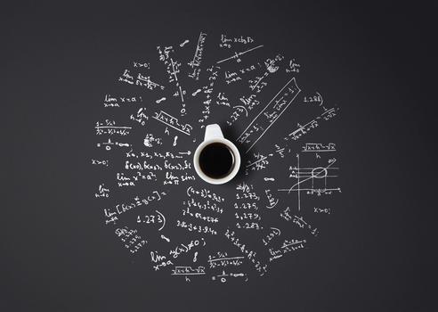 咖啡杯与数学图片素材免费下载