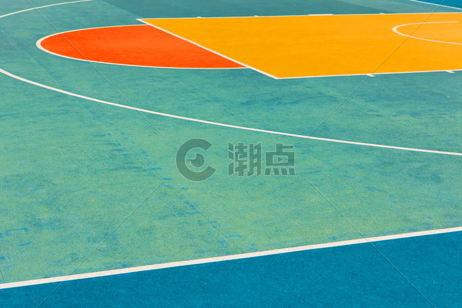 篮球场彩色拼接图片素材免费下载