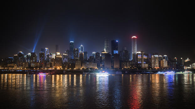 涪陵江上重庆夜景图片素材免费下载