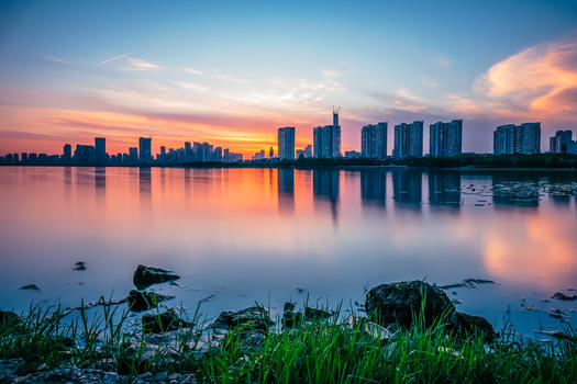 武汉沙湖日落风光图片素材免费下载