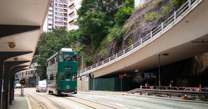 香港城市街景公交车叮叮车老电车图片素材免费下载