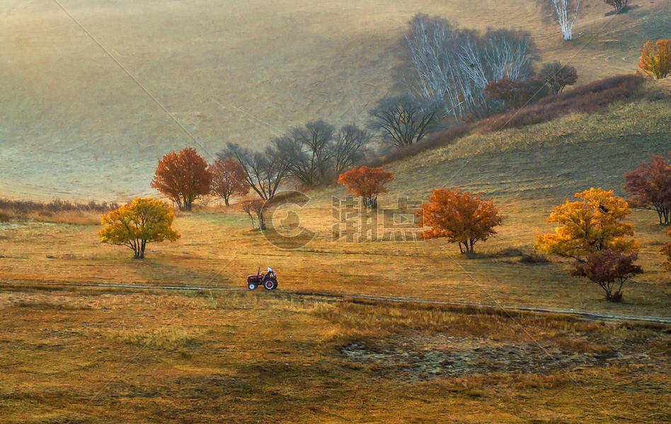 油画般的秋季农场图片素材免费下载